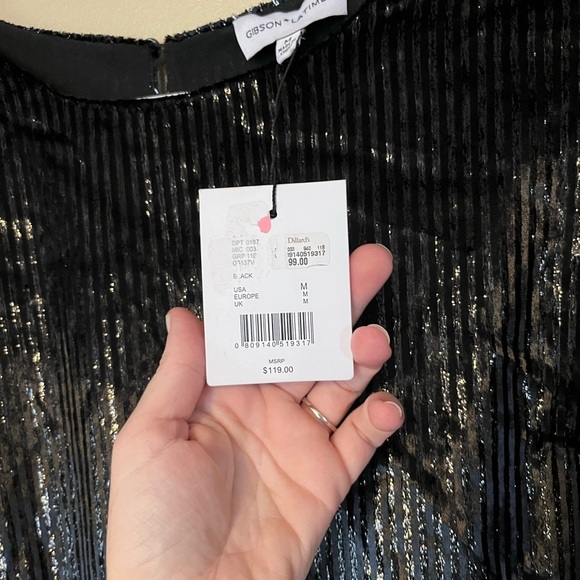 Gibson Latimer Shimmer Velvet Dress NEW - Picture 7 of 9